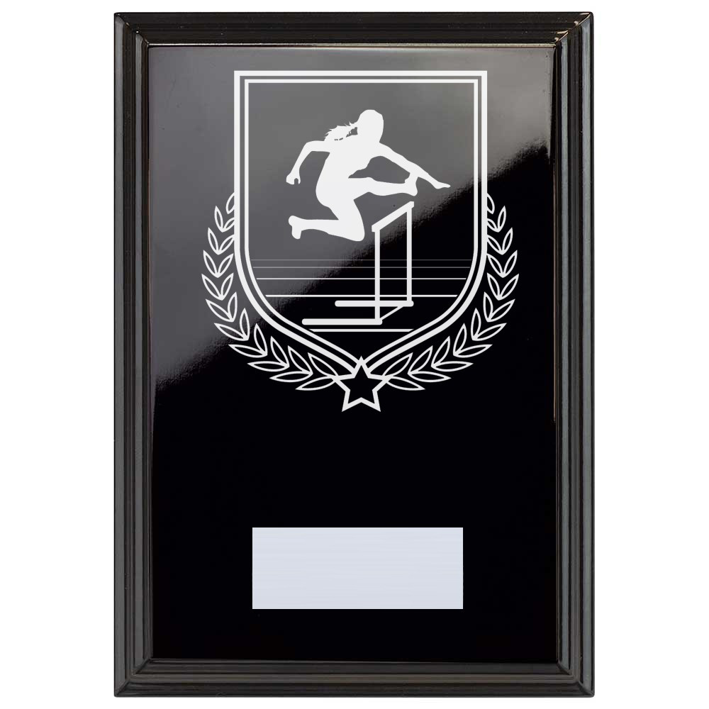 Female Hurdles Reward Plaque In Epic Black