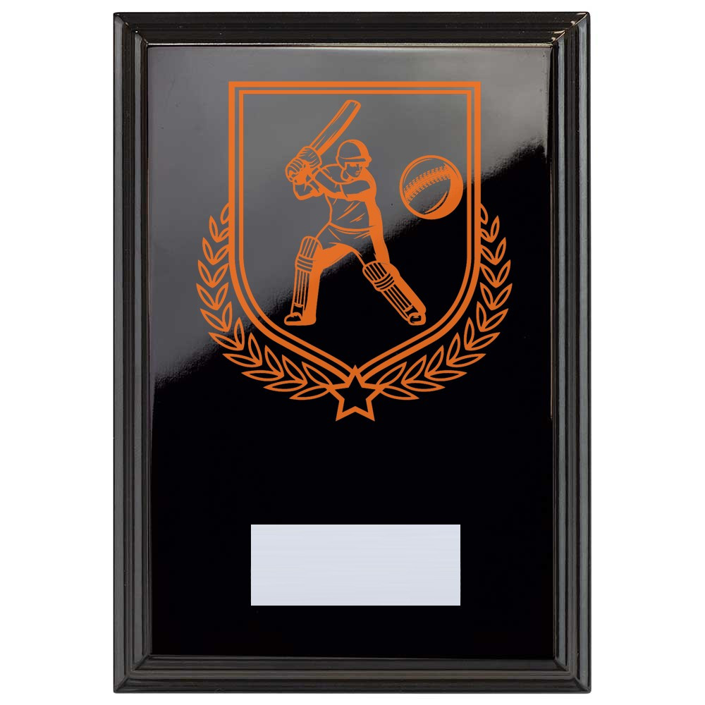 Cricket Batting Reward Plaque In Epic Black