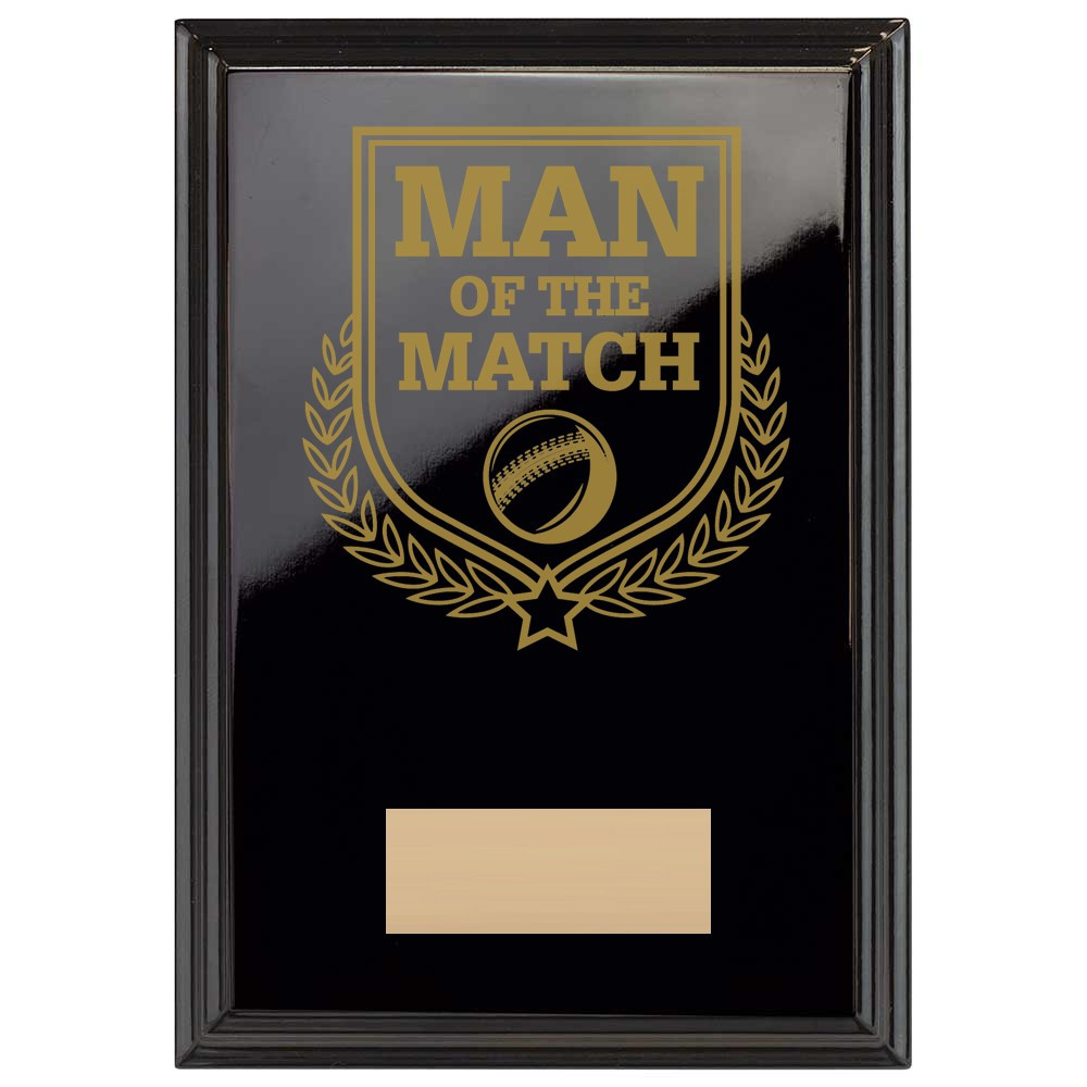 Cricket Man of the Match Reward Plaque In Epic Black