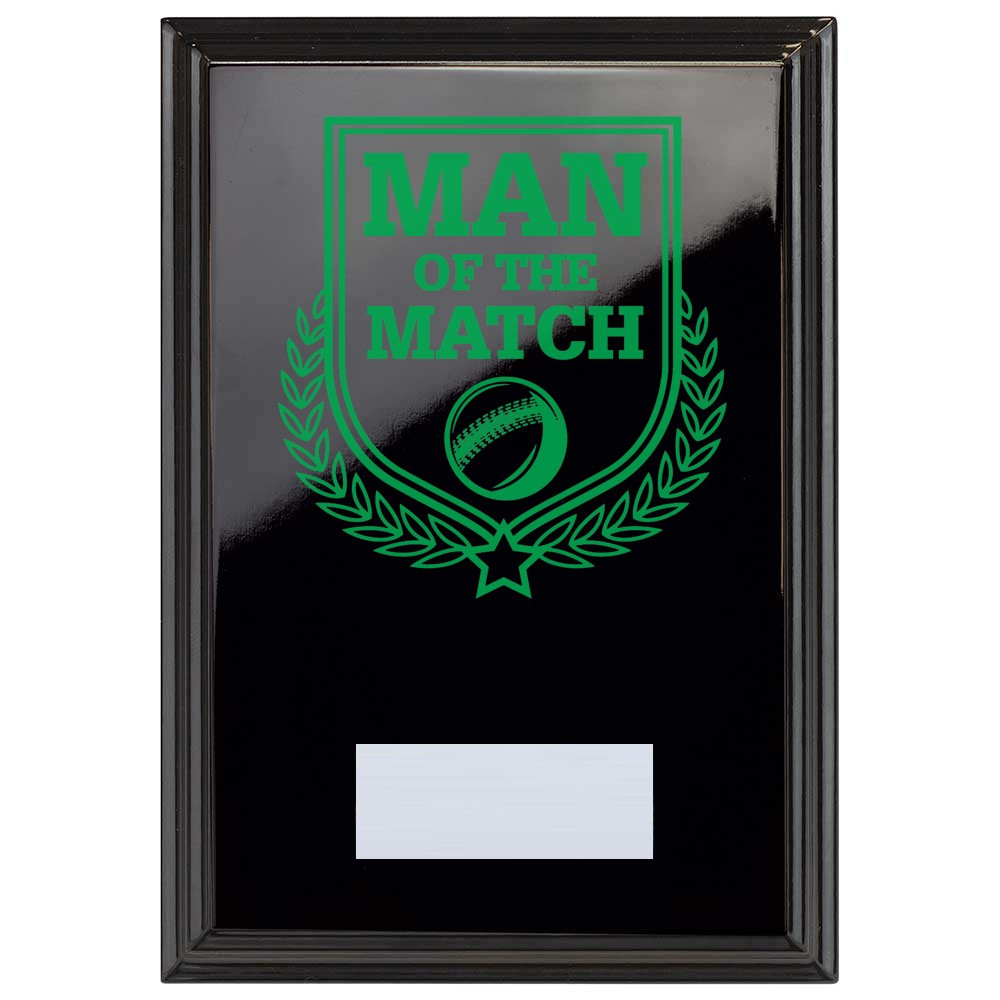 Cricket Man of the Match Reward Plaque In Epic Black