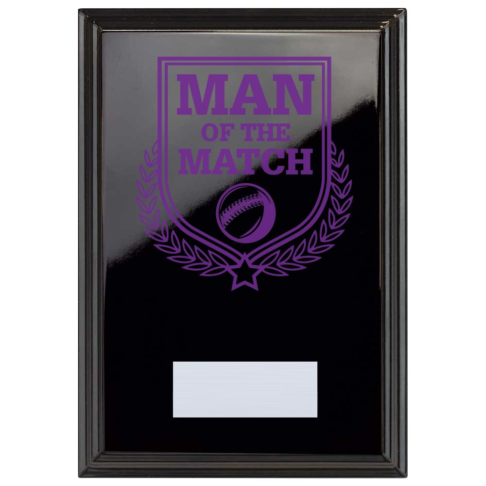 Cricket Man of the Match Reward Plaque In Epic Black