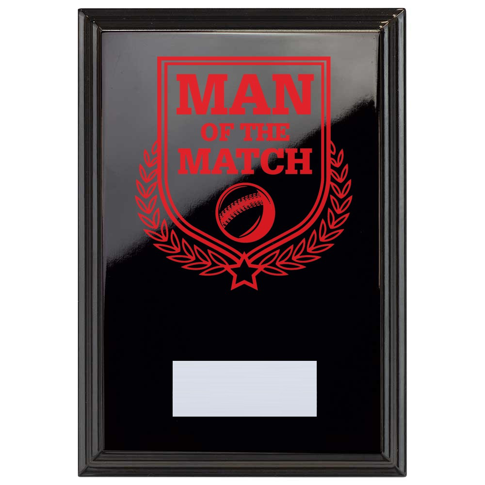 Cricket Man of the Match Reward Plaque In Epic Black