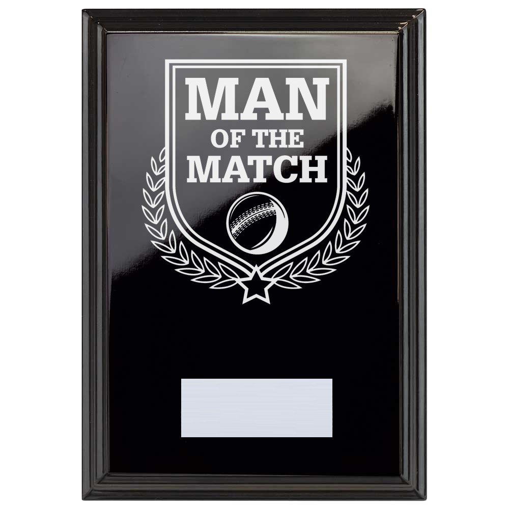 Cricket Man of the Match Reward Plaque In Epic Black