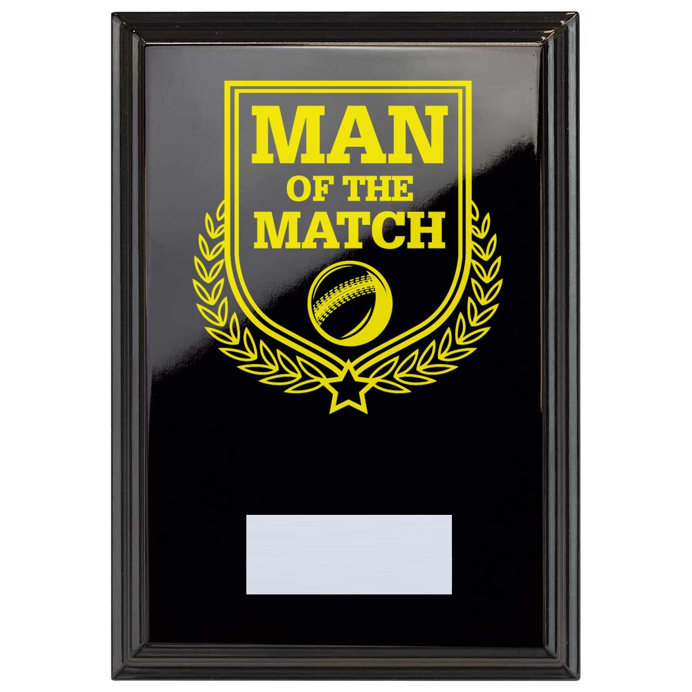 Cricket Man of the Match Reward Plaque In Epic Black