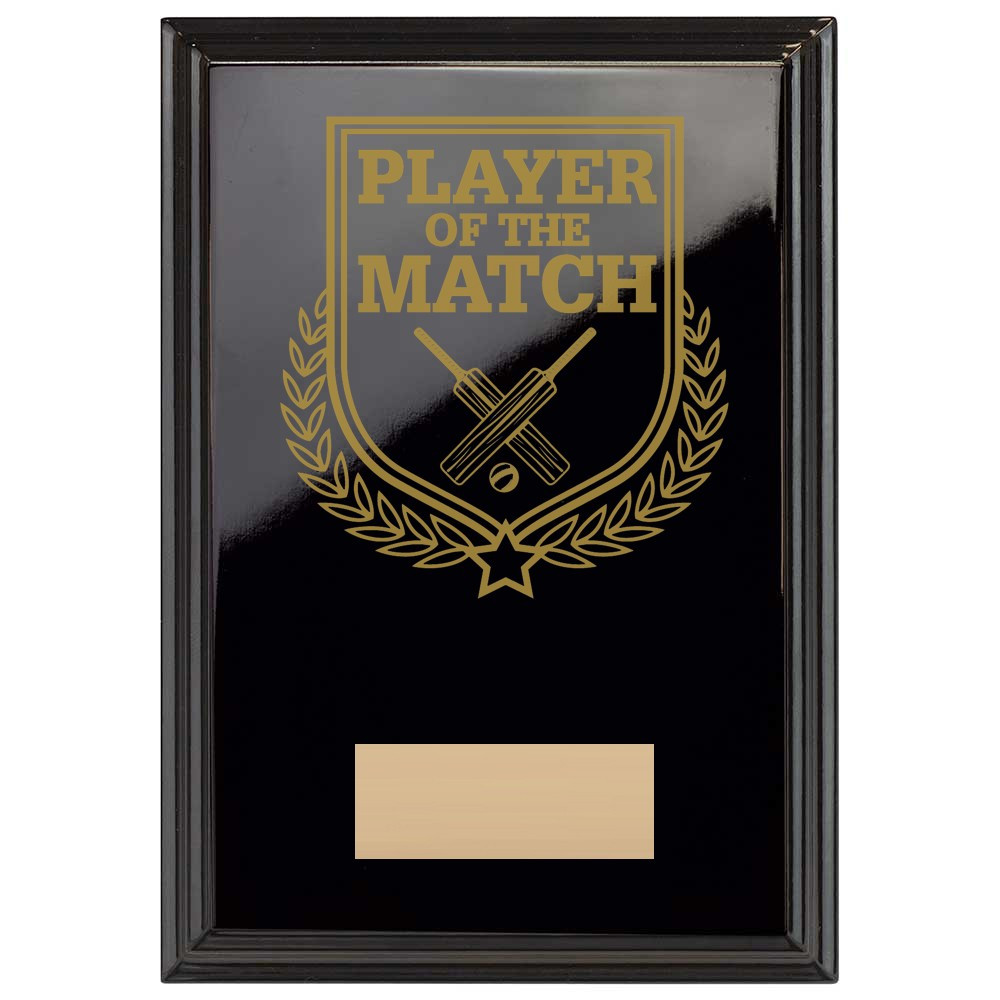 Cricket Player of the Match Reward Plaque In Epic Black