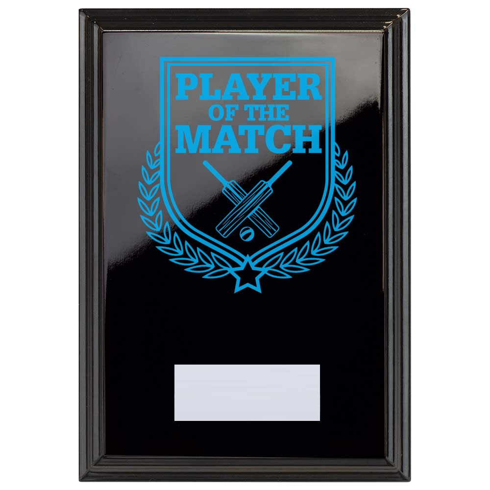 Cricket Player of the Match Reward Plaque In Epic Black