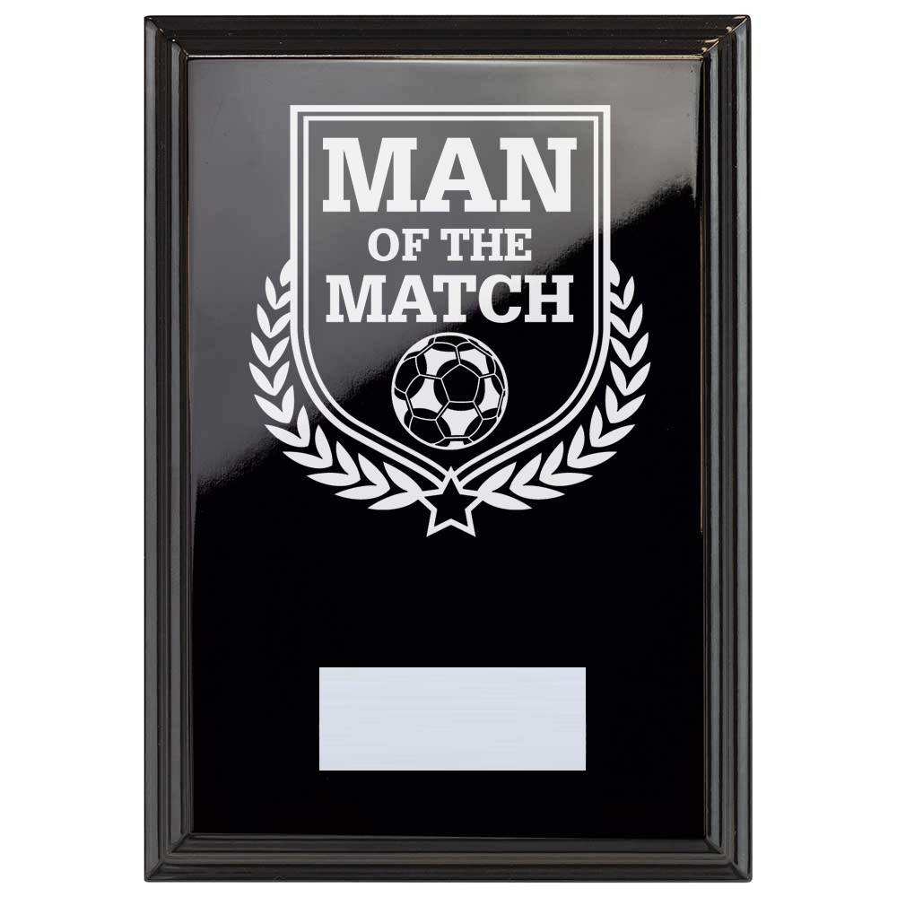 Football Man of the Match Reward Plaque In Epic Black