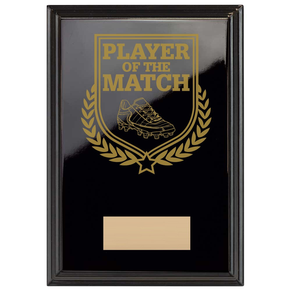 Football Player of the Match Reward Plaque In Epic Black