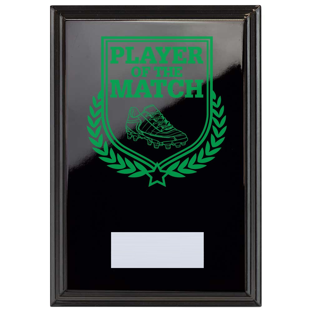 Football Player of the Match Reward Plaque In Epic Black