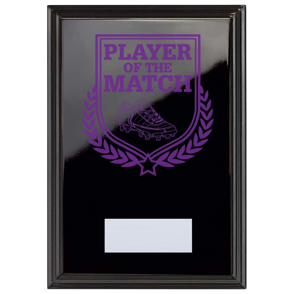 Football Player of the Match Reward Plaque In Epic Black