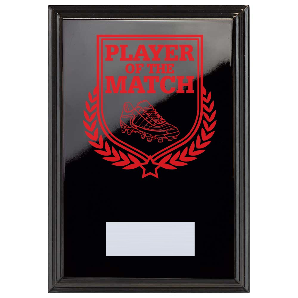 Football Player of the Match Reward Plaque In Epic Black