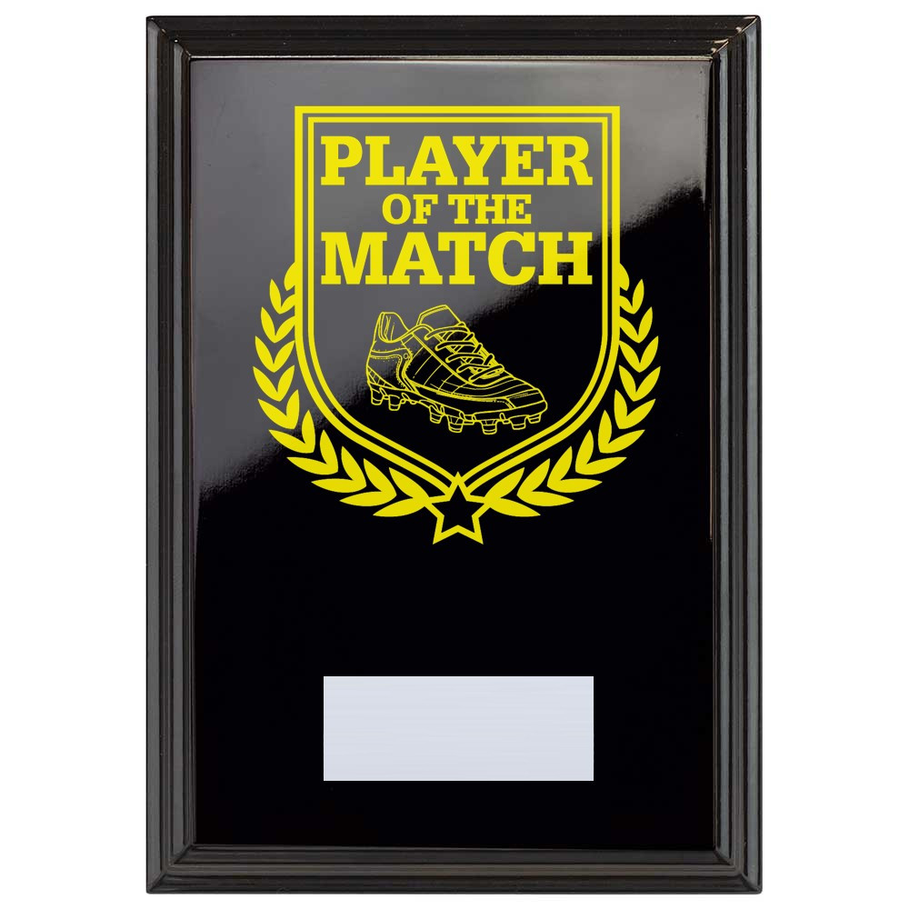 Football Player of the Match Reward Plaque In Epic Black