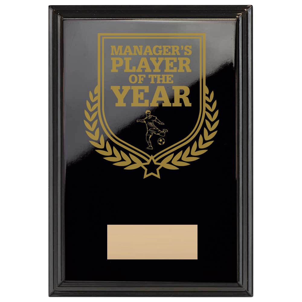 Football Manager's Player of the Year Reward Plaque In Epic Black