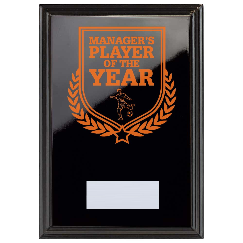 Football Manager's Player of the Year Reward Plaque In Epic Black