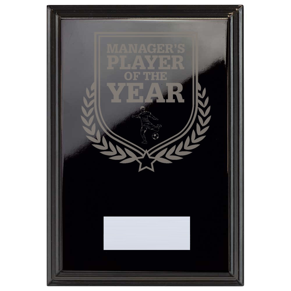 Football Manager's Player of the Year Reward Plaque In Epic Black