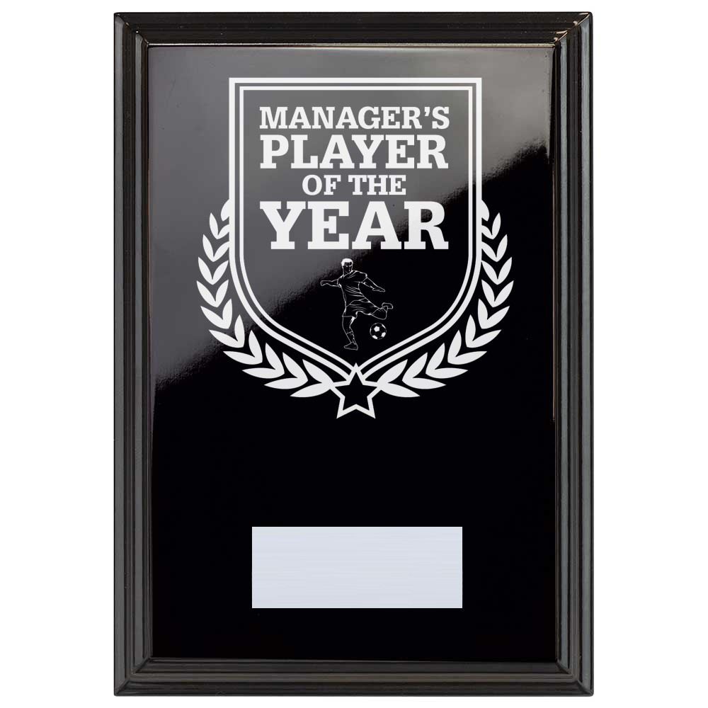 Football Manager's Player of the Year Reward Plaque In Epic Black