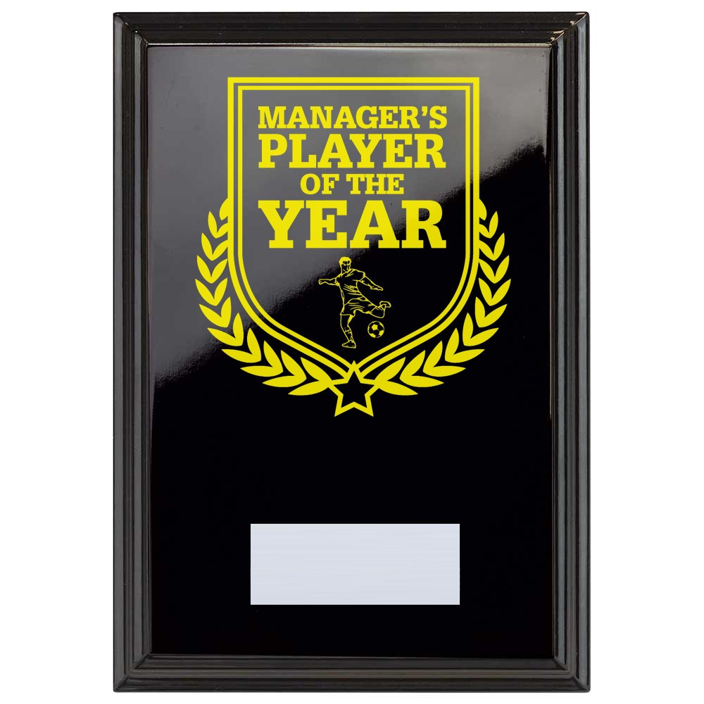 Football Manager's Player of the Year Reward Plaque In Epic Black