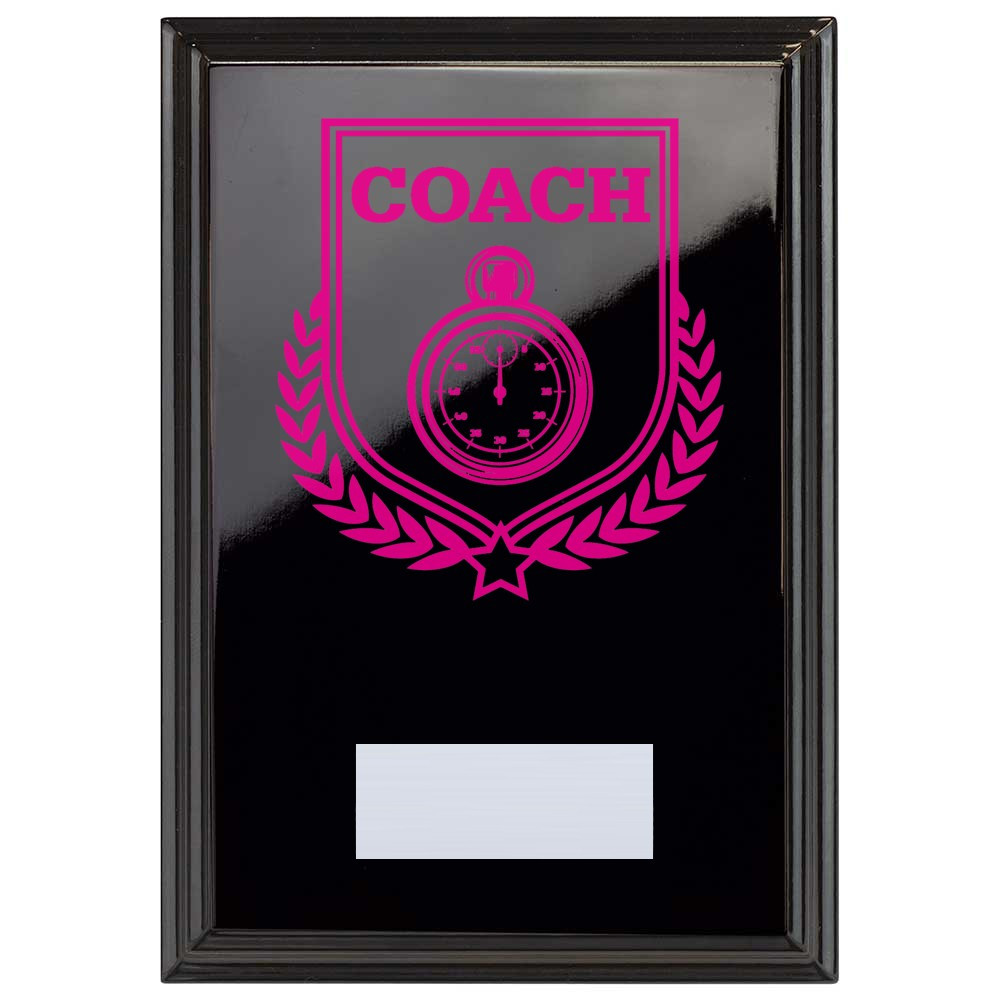 Coach Reward Plaque In Epic Black