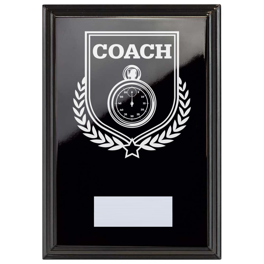 Coach Reward Plaque In Epic Black