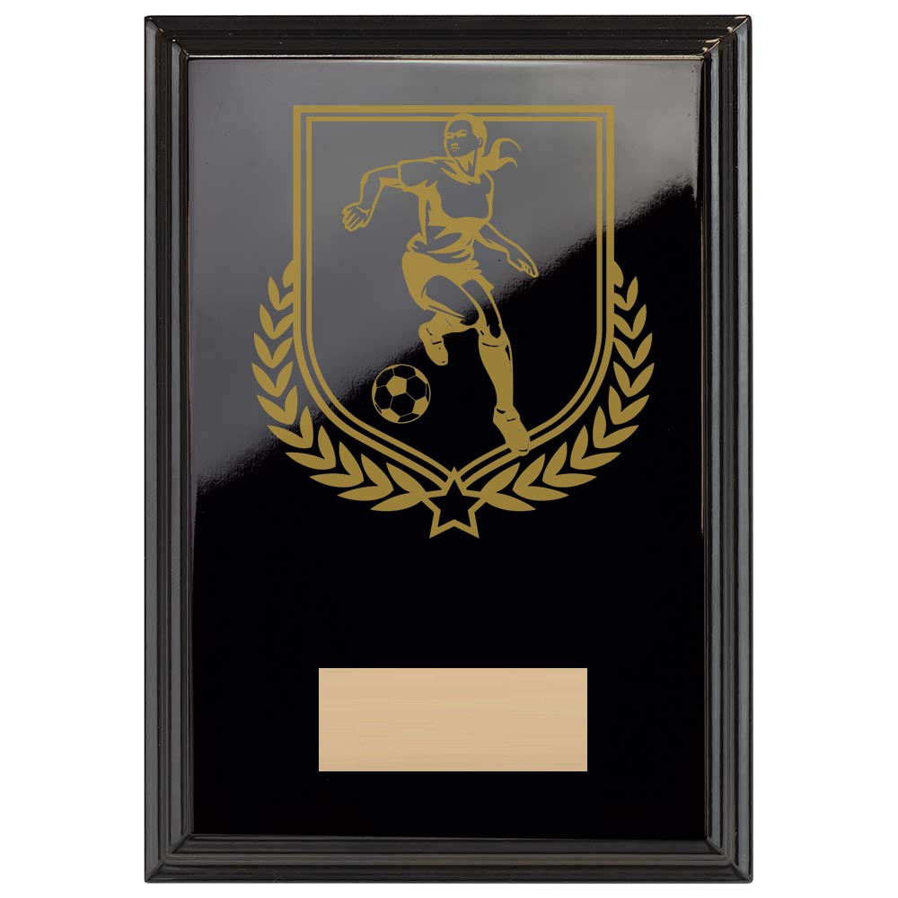 Female Football Reward Plaque In Epic Black