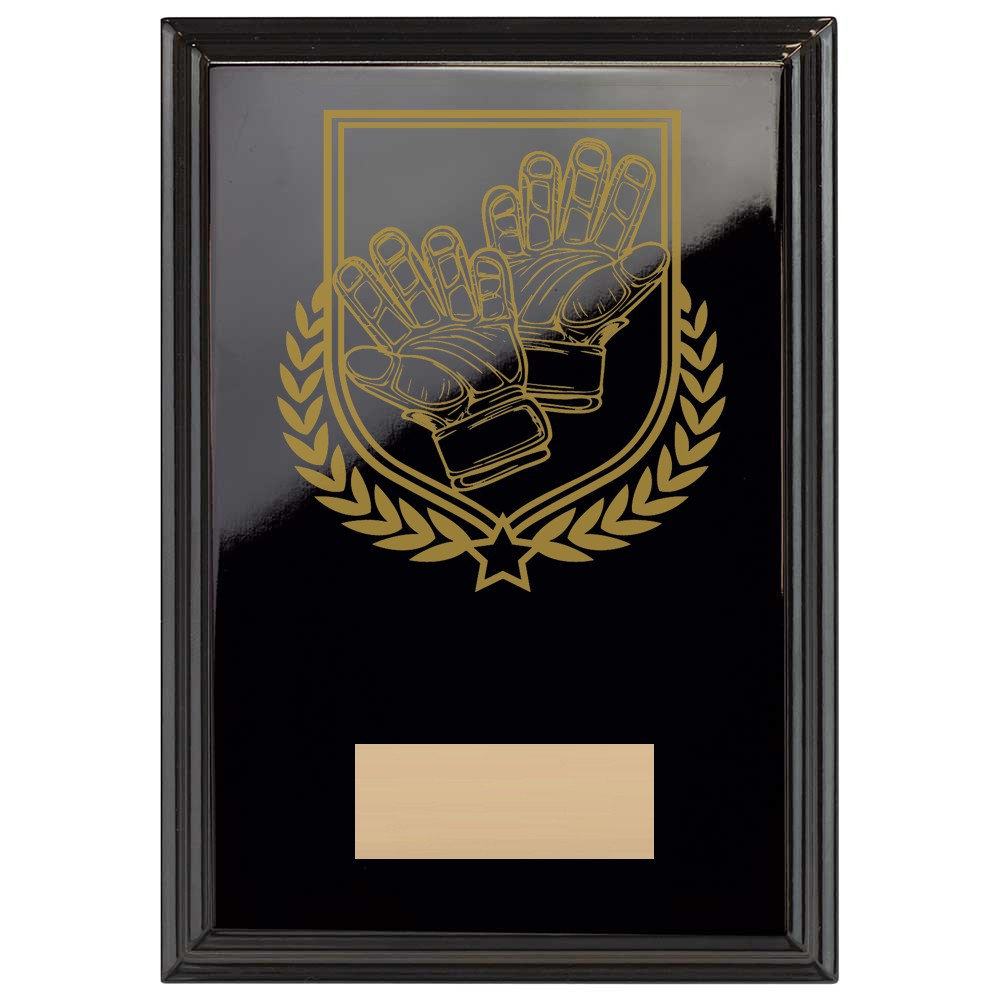 Football Gloves Reward Plaque In Epic Black