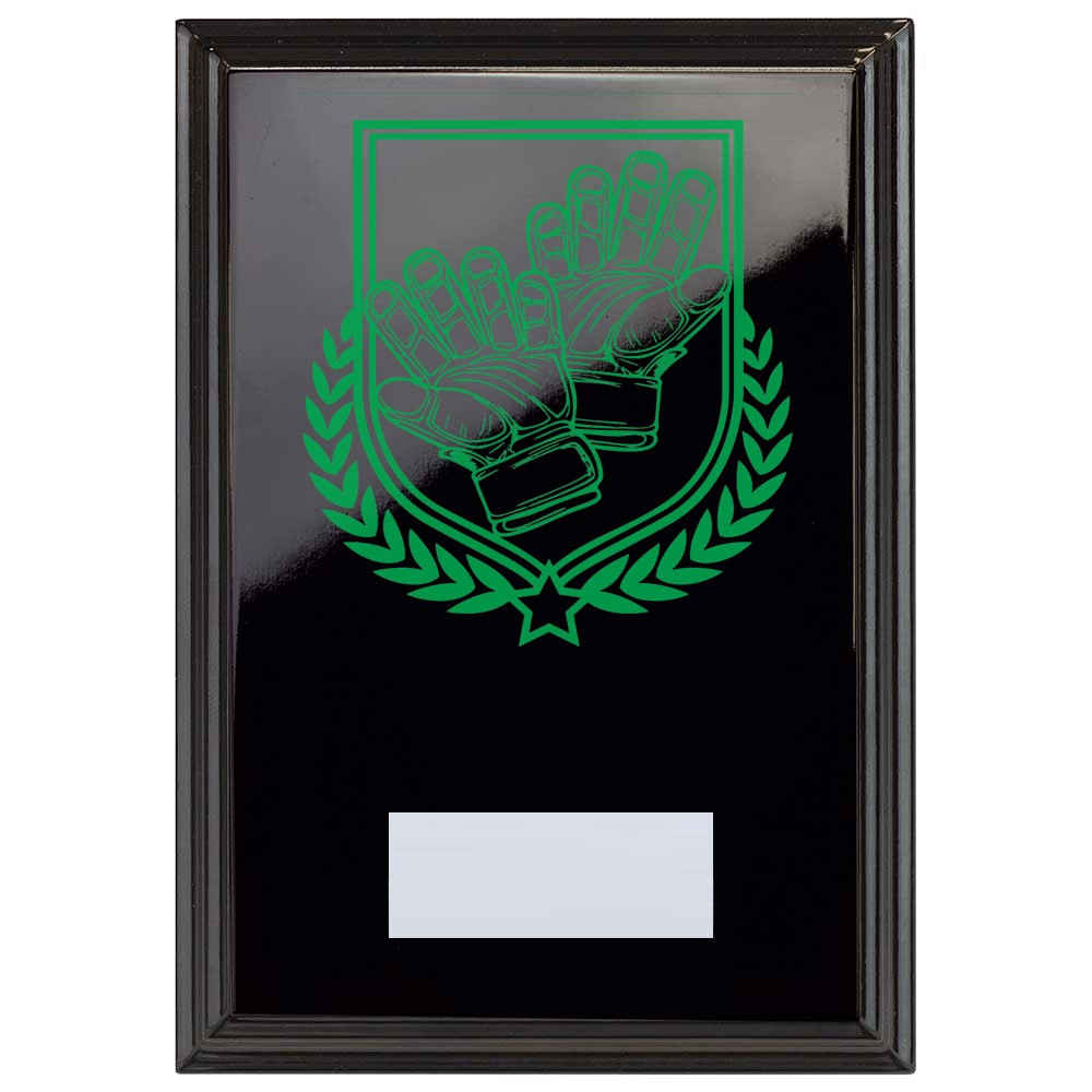 Football Gloves Reward Plaque In Epic Black