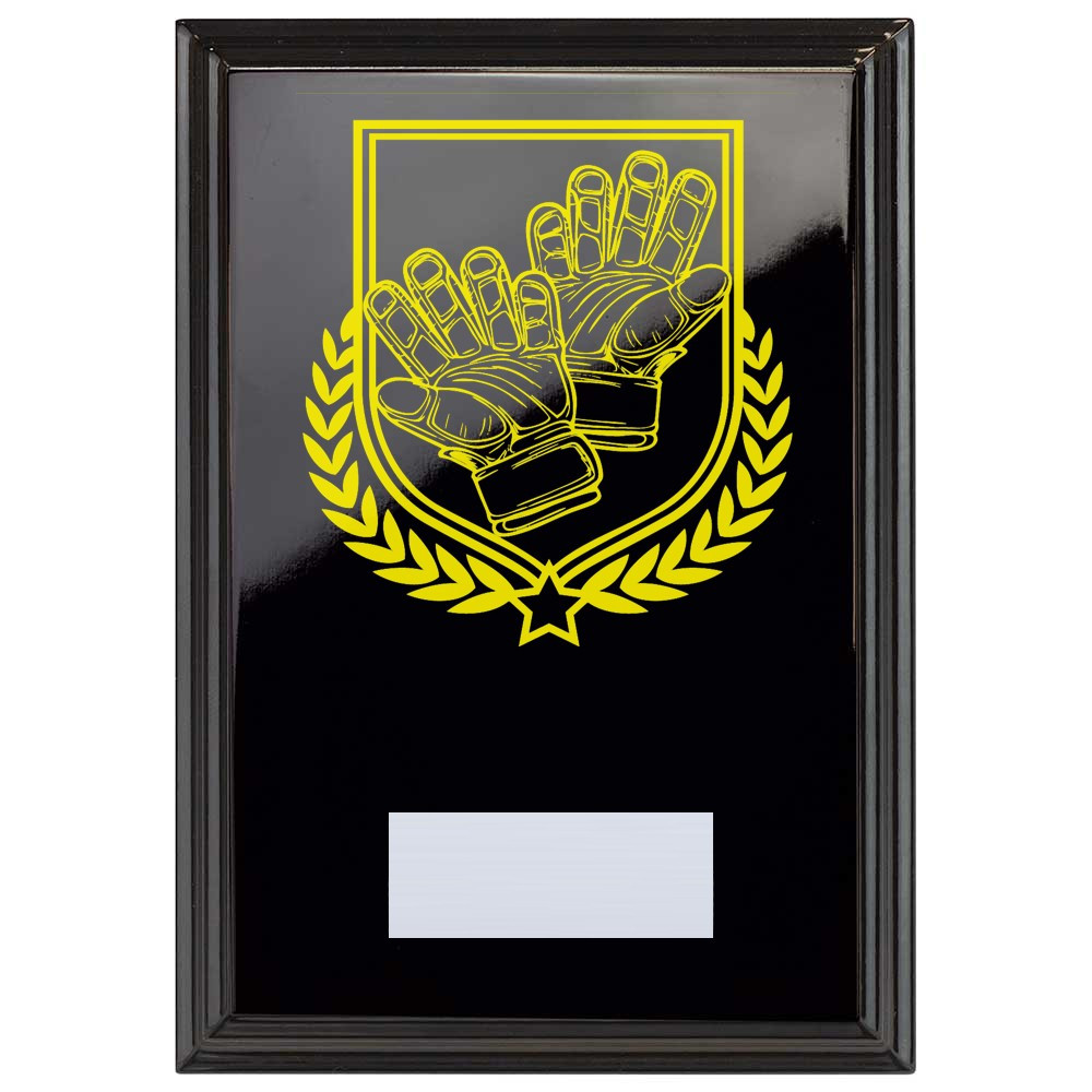 Football Gloves Reward Plaque In Epic Black