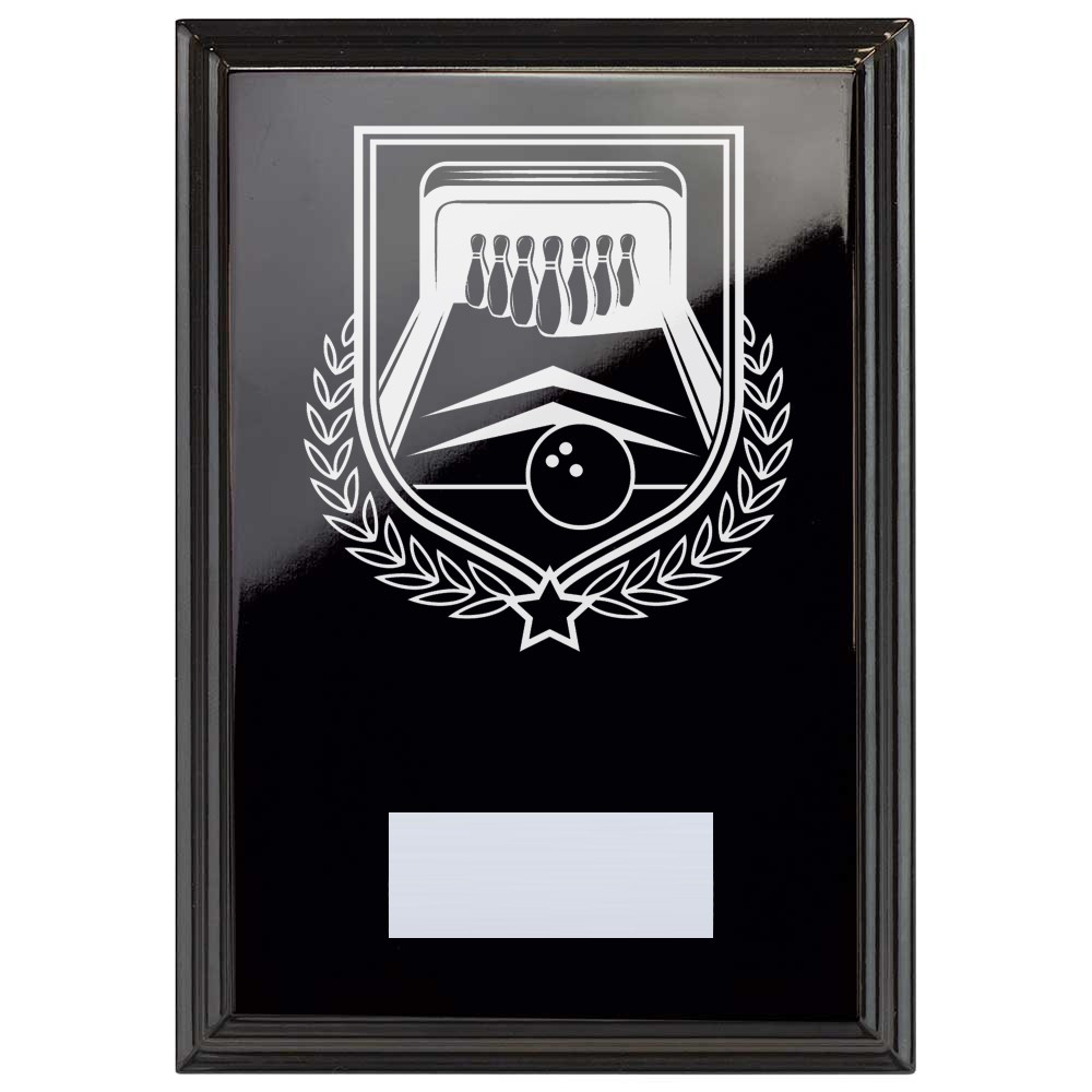 Ten Pin Bowling Reward Plaque In Epic Black