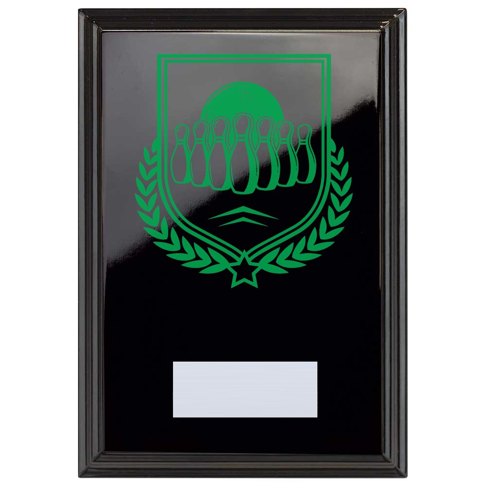 Ten Pin Bowling Reward Plaque In Epic Black