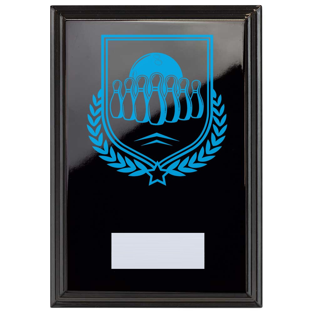 Ten Pin Bowling Reward Plaque In Epic Black