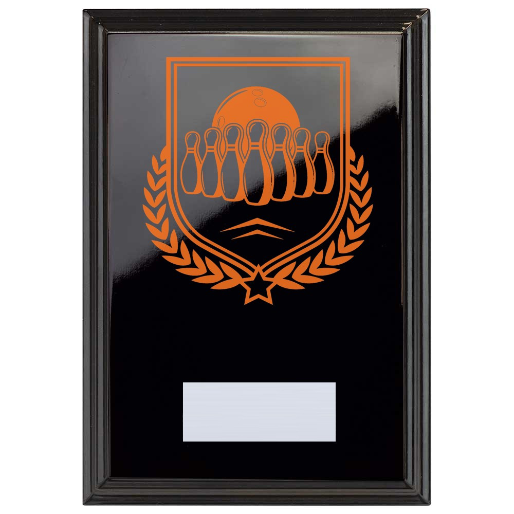 Ten Pin Bowling Reward Plaque In Epic Black