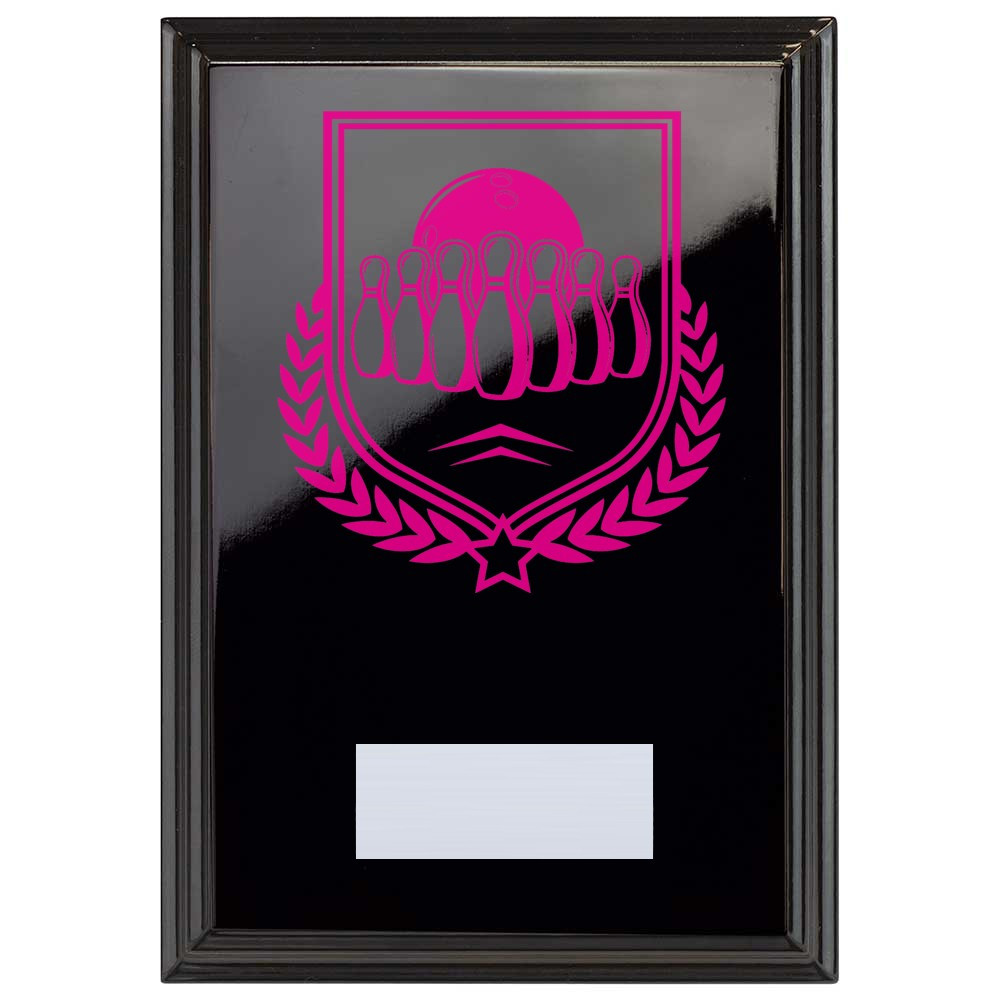 Ten Pin Bowling Reward Plaque In Epic Black