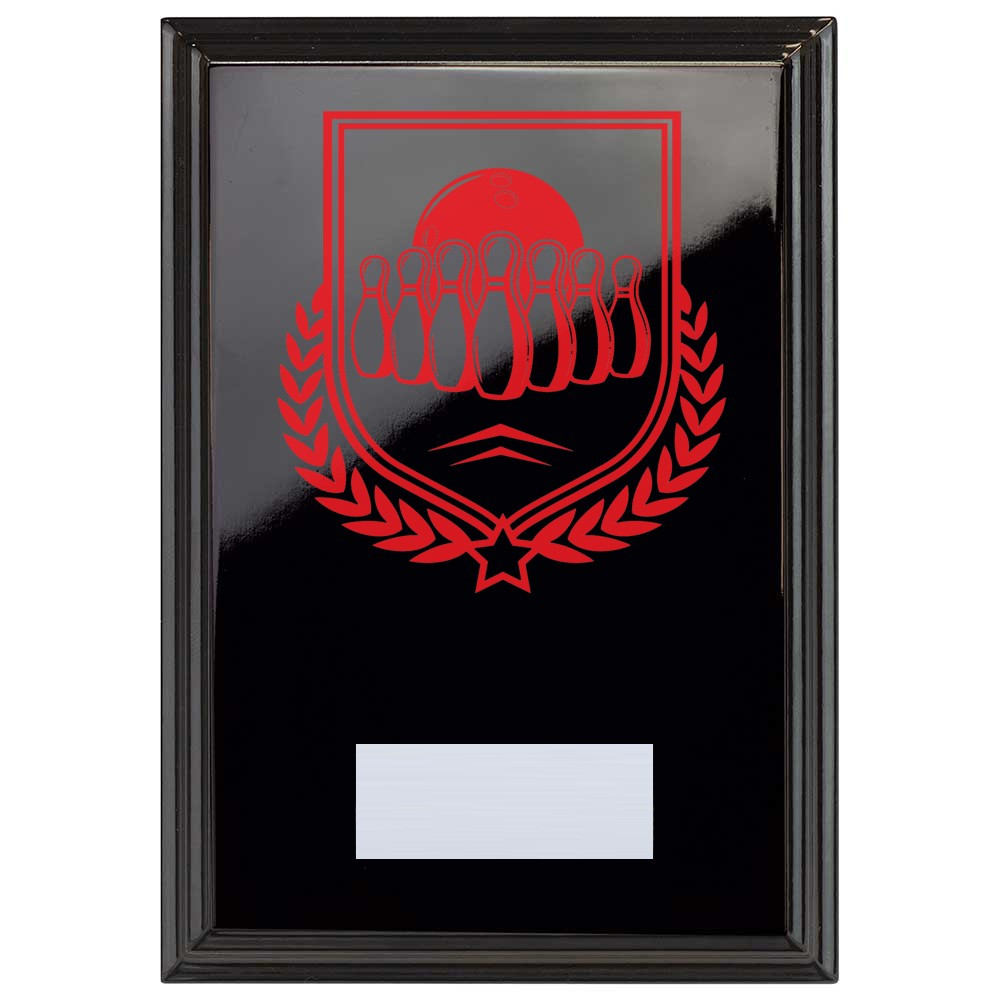 Ten Pin Bowling Reward Plaque In Epic Black