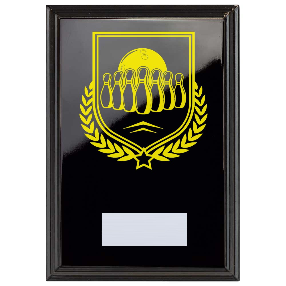 Ten Pin Bowling Reward Plaque In Epic Black