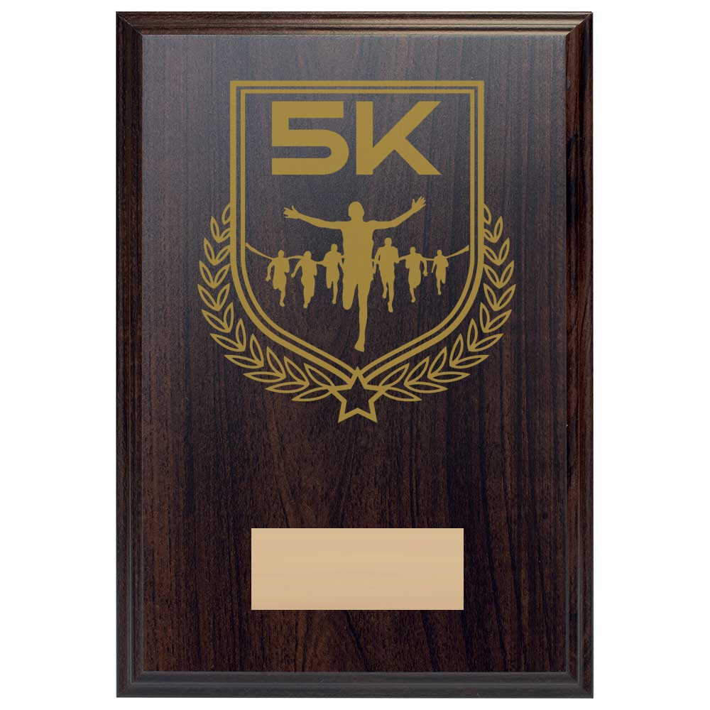 5K Run Reward Deep Mahogany Plaque
