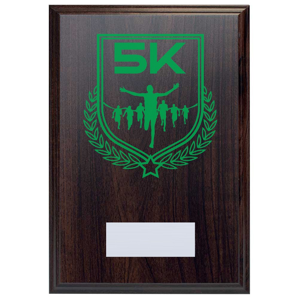 5K Run Reward Deep Mahogany Plaque