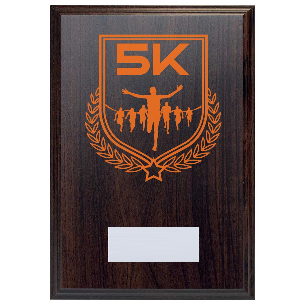 5K Run Reward Deep Mahogany Plaque