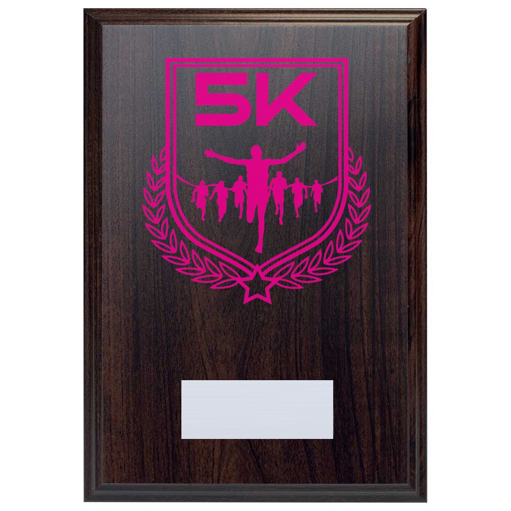 5K Run Reward Deep Mahogany Plaque