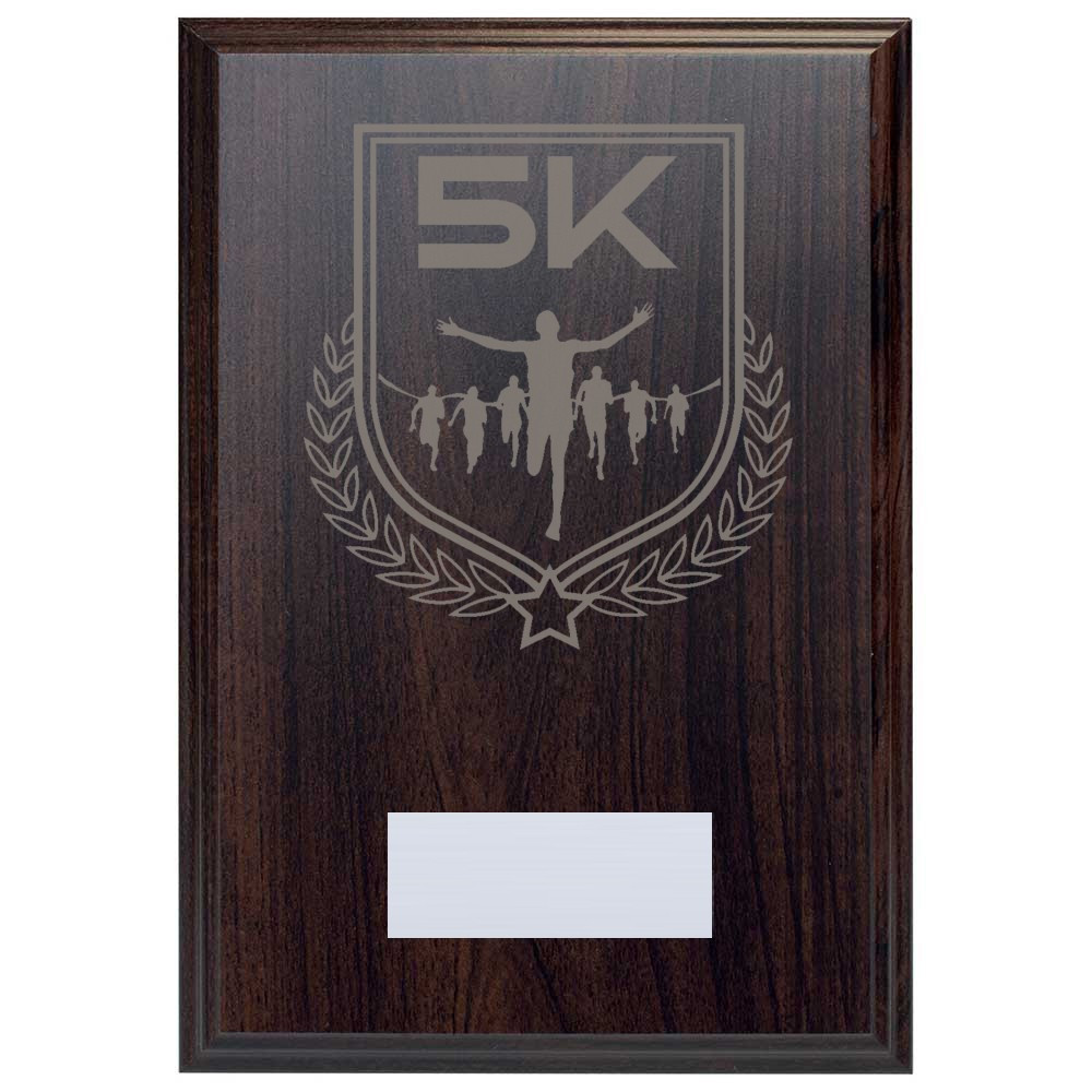 5K Run Reward Deep Mahogany Plaque