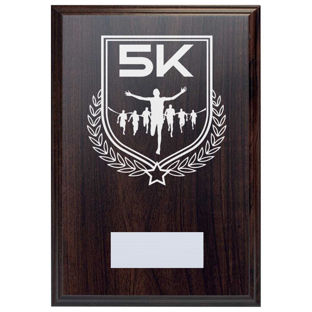 5K Run Reward Deep Mahogany Plaque