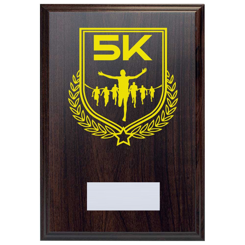 5K Run Reward Deep Mahogany Plaque