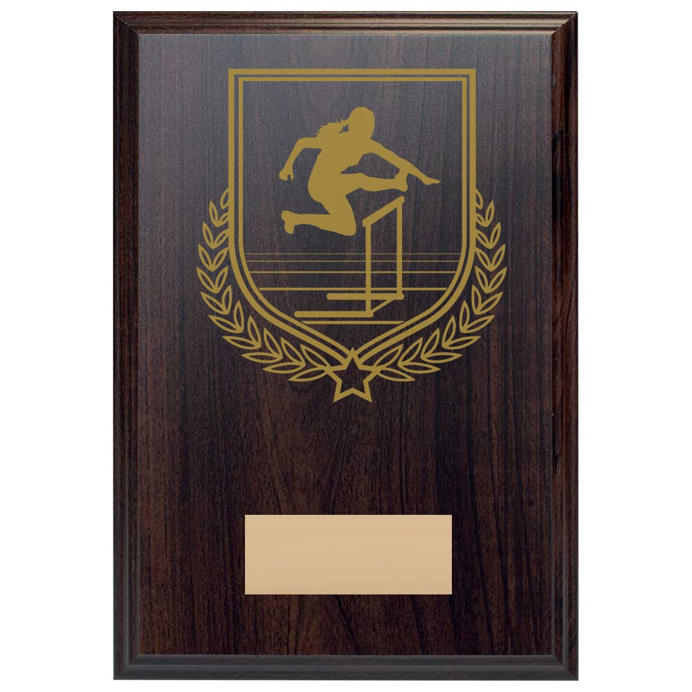Female Hurdles Reward Deep Mahogany Plaque