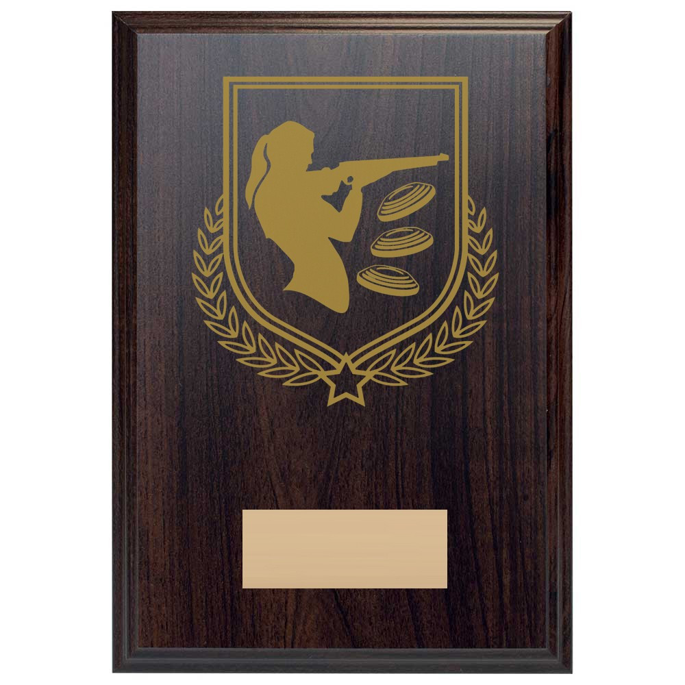Clay Pigeon Reward Deep Mahogany Plaque