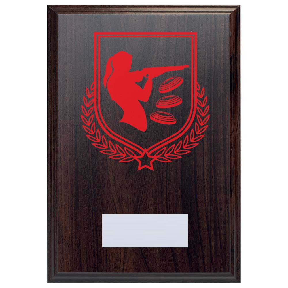 Clay Pigeon Reward Deep Mahogany Plaque