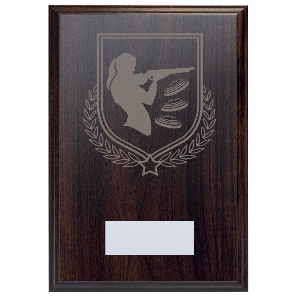 Clay Pigeon Reward Deep Mahogany Plaque