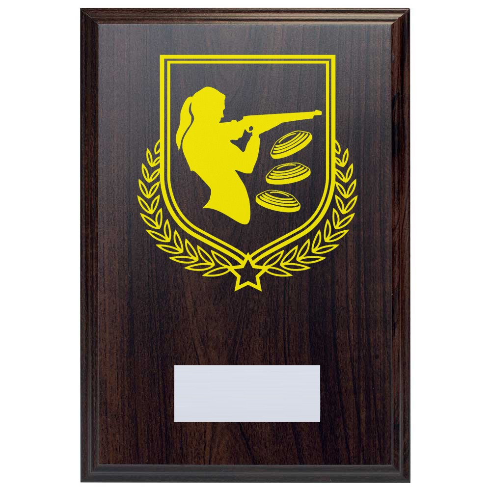 Clay Pigeon Reward Deep Mahogany Plaque