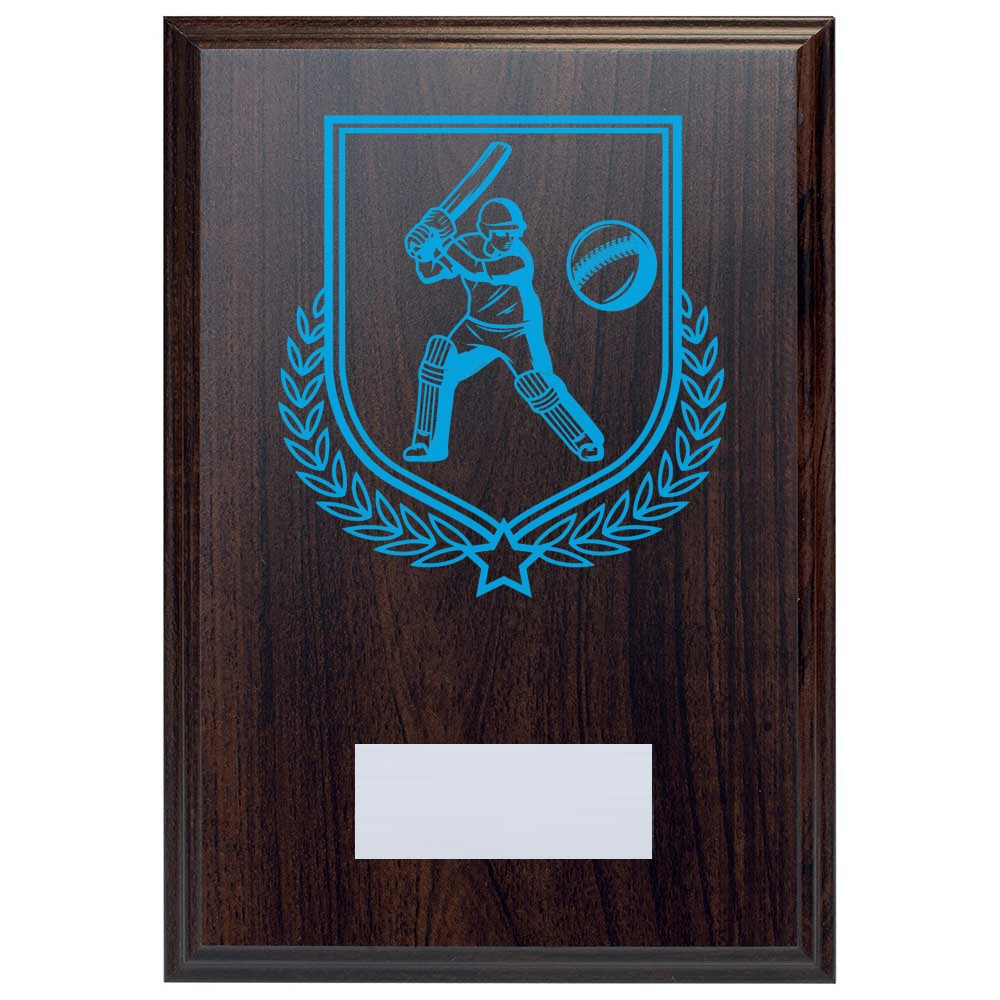 Cricket Batting Reward Deep Mahogany Plaque