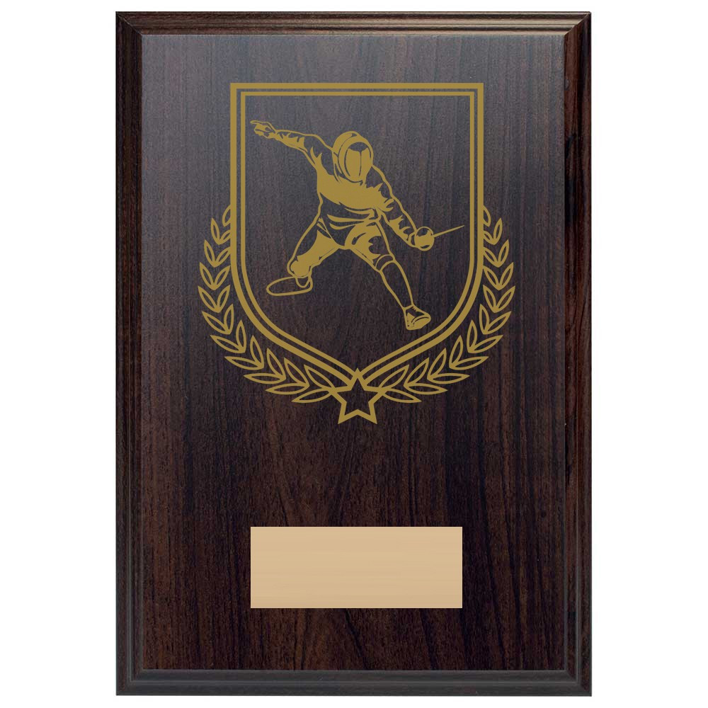 Fencing Reward Deep Mahogany Plaque