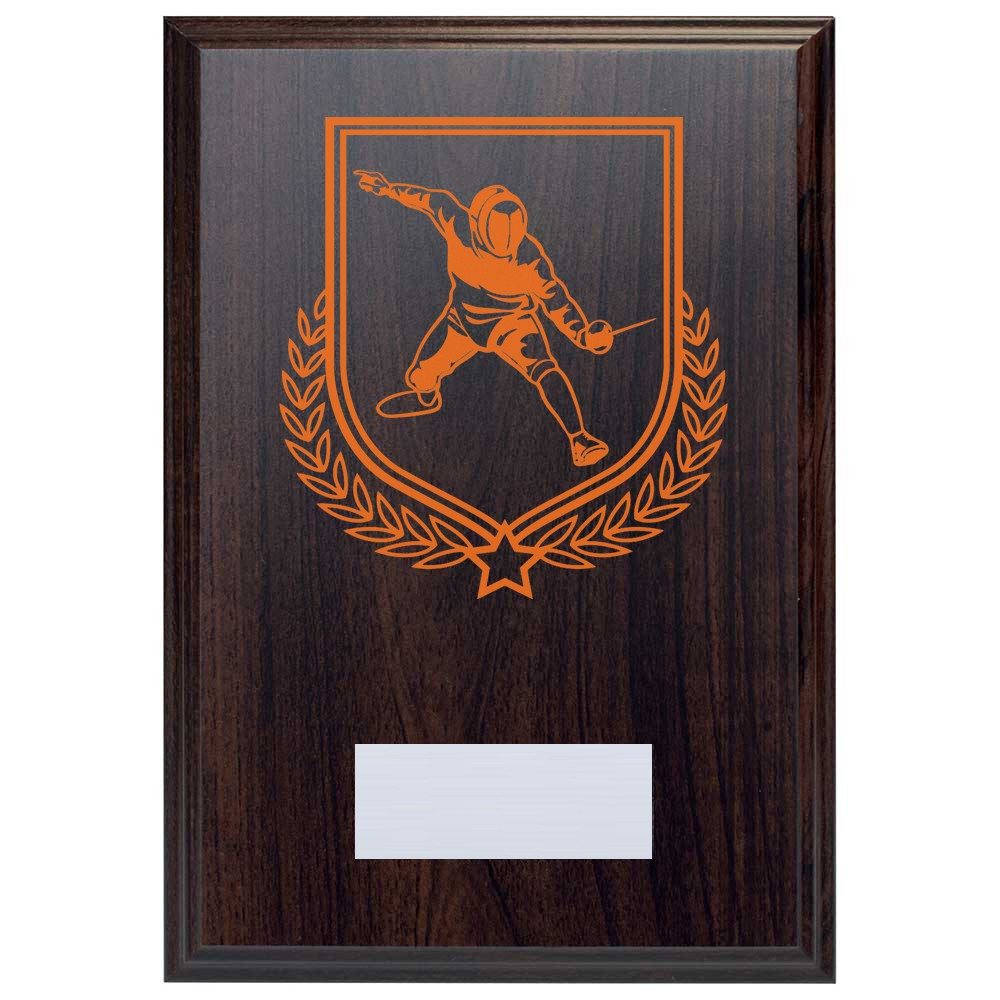 Fencing Reward Deep Mahogany Plaque