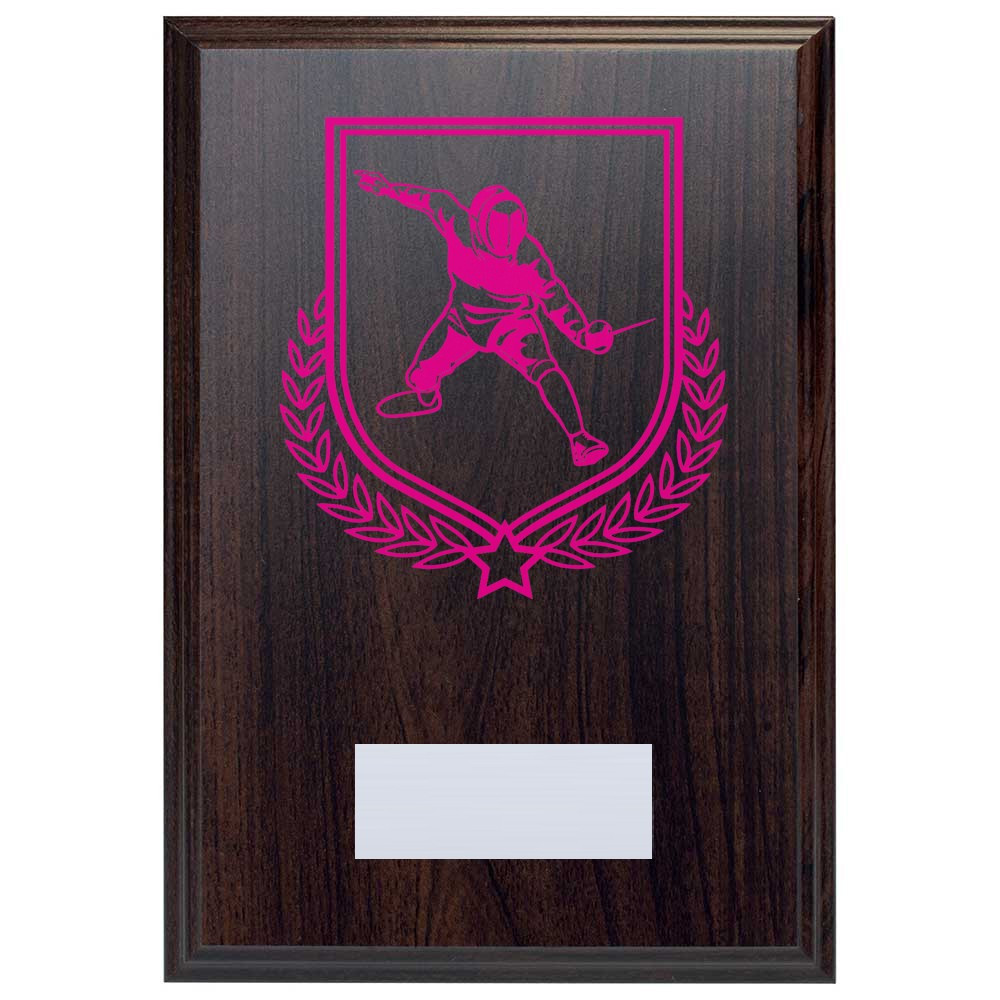 Fencing Reward Deep Mahogany Plaque
